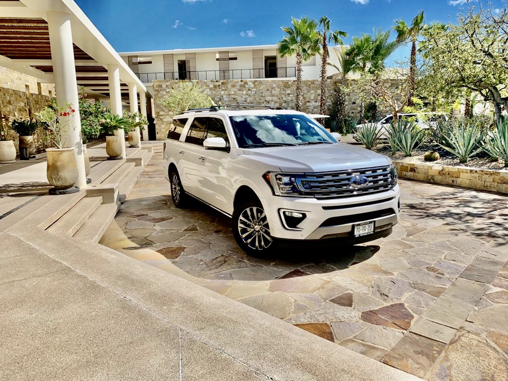 Cabo Ground Services white SUV at a Los Cabos resort
